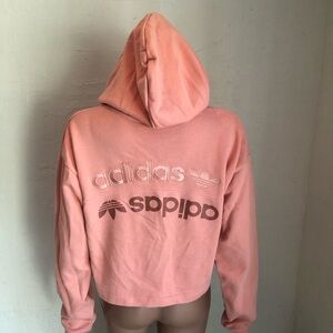 Adidas R.Y.V Women’s Size M Cropped Active Terry Trace Pink Sweatshirt Hoodie